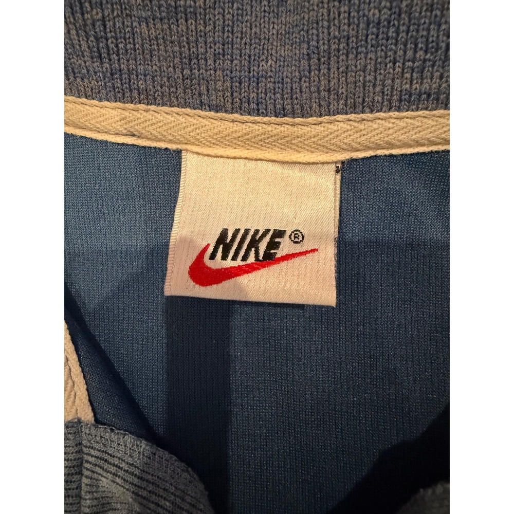 Vintage Nike Polo Shirt Mens XL Blue Heathered Cotton Made in USA Futura Logo - Picture 2 of 7